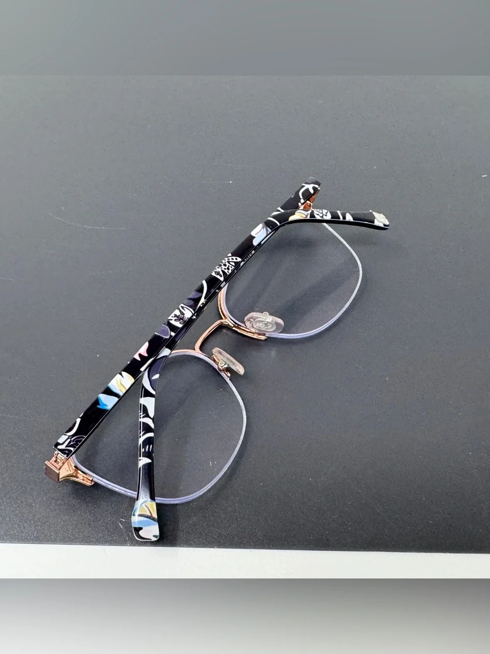 Vera Bradley Eyeglasses Frames Eileen Holland Garden HLG Black rose Gold 52-17